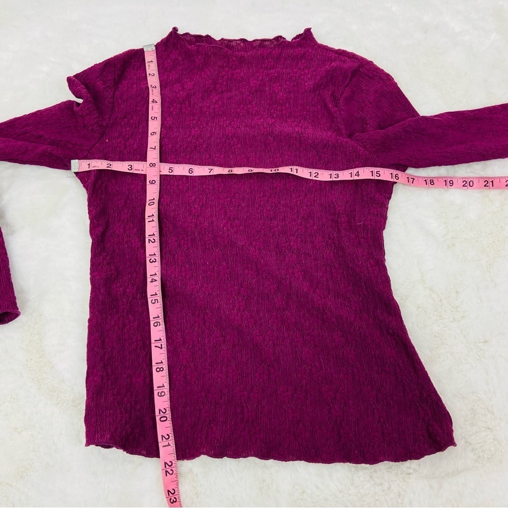 SHEIN mock neck purple Long Sleeve lace Top size medium - Picture 7 of 7